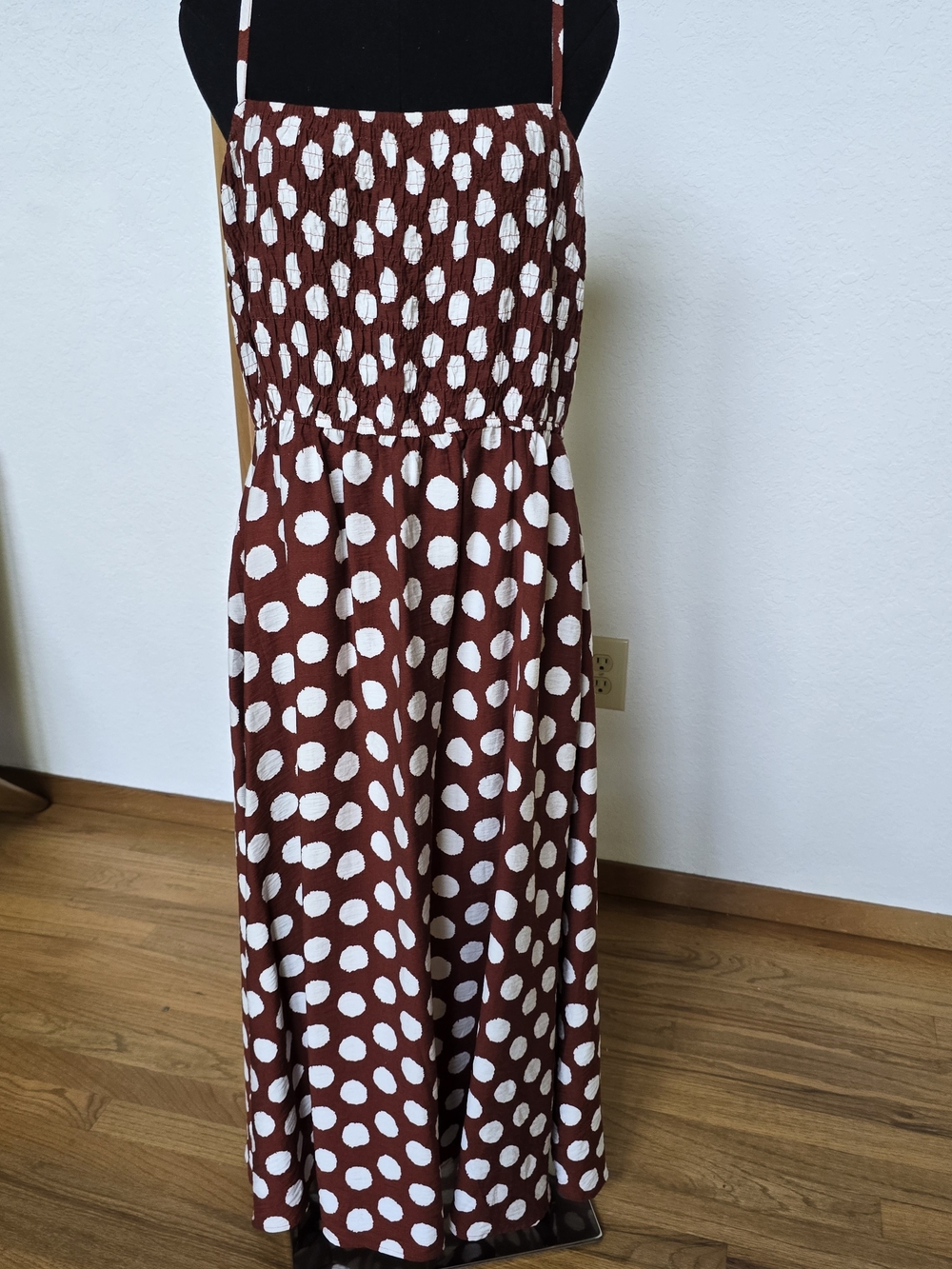 Polka Dot Maxi Dress — Brown & White Spotted Sundress